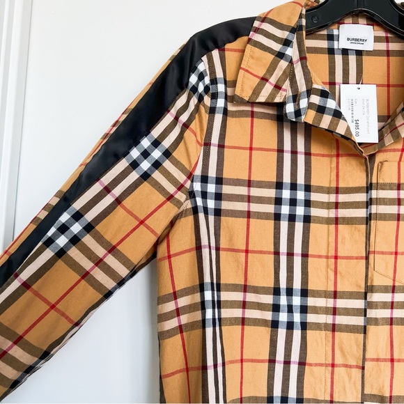 Burberry Classic Checkered Saoirse Satin Stripe Check Shirt Blouse Dressshirt - Picture 4 of 7